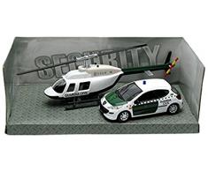 Mondo Motors - 57009emerg - Véhicule Miniature - Modèle À Léchelle - Peugeot 207 Avec Hélicoptère - Emergencies - Echelle 1/43- Modèle aléatoire