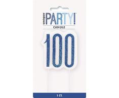 Unique Party- Bougie, 83887, Bleu/argenté