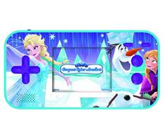 Lexibook- Disney Frozen Reine des Neiges Elsa Console Portable Compact Cyber Arcade, 150 Jeux, écran LCD, à Piles, Bleu, JL2367FZ