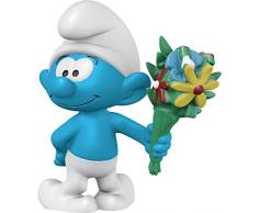 Schleich- Schtroumpf avec Bouquet de Fleurs Smurfs Figurine, 20798, Bleu