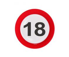 Creative Traffic Sign fête danniversaire Assiettes 23 cm (Lot de 8) – 18E Anniversaire