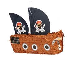 Relaxdays Pinata à Suspendre Bateau Pirates pour Enfants à remplir Anniversaire Jeux décoration, coloré, 10022570