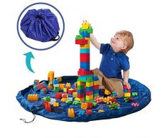Bakaji 2832375 Tapis de Jeu pour Enfants, Transformable en Sac de Rangement avec poignée, Multicolore