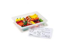 Erzi Boîte à lapprentissage des Fruits et des légumes Allemand Jouet en Bois