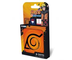 ABYstyle Abysse Corp_ABYCOS007 Naruto Shippuden Set de 4 Dessous de Verre Emblème Multicolore