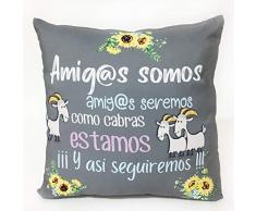 ARTEMODEL- Amis@s Cabras Coussin en Tissu Gris, Multicolore (1)