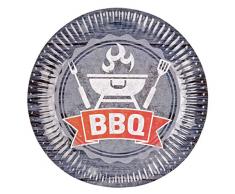 amscan - 9901855 - Assiette BBQ Party - Multicolore - 23 cm
