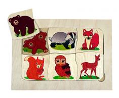 Hess Jouet en Bois 14926 – Lege Jeu en Bois, Qui est ma Maman, 12 pièces