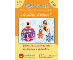 Sabbiarelli Sand-it for Fun - Album Les déco de Noël : 5 Feuilles préencollés à colorier avec Le Sable (Sable Non Inclus), Convient pour Les Enfants Ans 5+