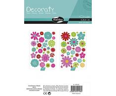 Maildor AE158C - Un sachet de gommettes Decoraty 20 planches 14,8x21 cm, Fleurs (600 stickers)