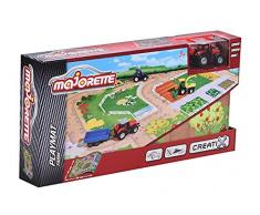 Majorette 212056410 – Creatix Playmat, antidérapant Tapis de Jeu avec Une Voiture, 96 x 51,2 cm, SOS, landwirtschaftm, Construction/aérienne