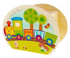 Hess 15234 Tirelire en Bois avec clés, Chemin de Fer Multicolore, Cadeau pour Les Enfants danniversaire, env. 11,5 x 8,5 x 6,5 cm