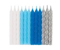 Unique Party- Bougies, 19971, Blue, White & Silver