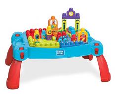 Mega Bloks La Table dApprentissage bleue avec blocs de construction et 2 véhicules, 30 pièces, jouet pour bébé et enfant de 1 à 5 ans, FGV05