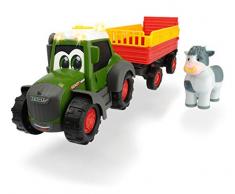 Dickie Toys Happy Animal Tracteur pour Enfants à partir de 1 an avec étiquette Animal, Jouet de Ferme, lumière et Son 30 cm