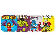 Marvel Avengers 78410 Assiettes carrées en carton Vert 4 ct