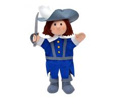 MU mubrno 26676b musketier Bleu 34 cm, Marionnette, Multicolore