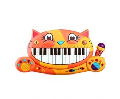 B. toys – Meowsic jouet piano préscolaire – Clavier à forme de chat pour enfants avec microphone - Enfants âgés de 2 ans et plus