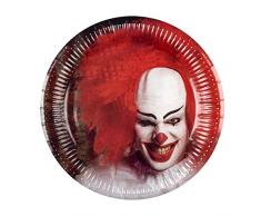 Boland BOL72351 Set de 6 Assiettes Horror Clown 23 cm