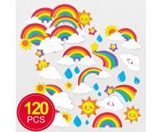 Baker Ross Lot de 120 Autocollants Arc-en-Ciel très colorés en Mousse - Idéal pour Les activités créatives de Collage