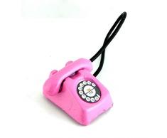 Melody Jane Maison de Poupées Miniature Bureau Hall Chambre Accessoire Rose Rétro Téléphone