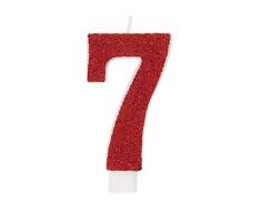 Unique Party 19967 Bougie danniversaire à paillettes Numéro 7