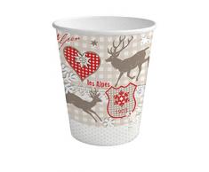 Braun & Company 3824-13563 Hot Les Alpes Lot de 10 Mugs Beige/Rouge