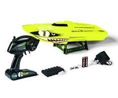 Carson 500108029 500108029-Race Shark FD 2.4G 100 % RTR, Bateau radiocommandé, éclairage LED, sécurité commutateur, Jaune