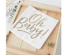 Ginger Ray Lot de 8 serviettes de table en papier Doré