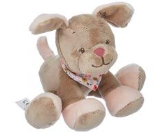 Nattou Mini Peluche Chien Lali avec Hochet Intégré, Iris et Lali, 14 x 14 x 7 cm, Beige