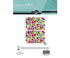 Maildor AE120O - Un sachet de gommettes Géométriques 20 planches 16x21 cm, couleurs assorties Décors (3 120 stickers)