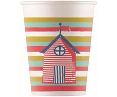 Procos 90235 Lot de 8 Mugs en Carton Blanc/Rouge/Jaune