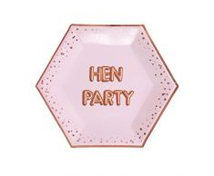 Neviti- Glitz & Glamour-Plate-Large-Pink & Rose Gold-Hen Party Assiettes en carton, 773246