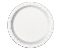 Unique Party - 3105 - Paquet de 8 Assiettes en Carton - 18 cm - 23 cm - Blanc