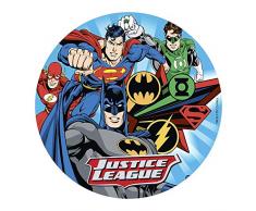 Dekora - Décoration de gâteau danniversaire pour enfants en papier de sucre La Ligue des Justiciers Justice League