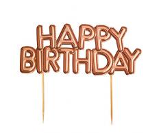 Neviti- Glitz and Glamour Cake Topper-Happy Birthday-Rose Gold Décoration pour gâteau, 774465, Pink, 12.5 x 0.5 x 21