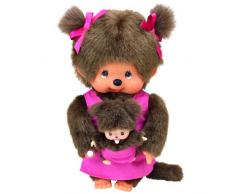 Bandai - Monchhichi - peluche - Maman & bébé rose 20 cm - 23620