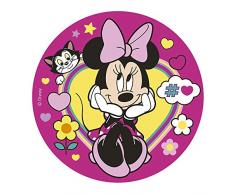 Dekora- Decoration Gateau Anniversaire Feuille Azyme de Minnie Mouse-20 cm Diametre, 114381, Multicolore