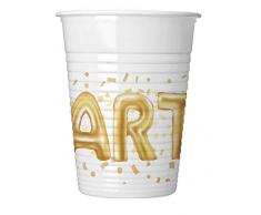 Procos Gobelet Plastique 200 ml Gold Party, or, 5pr89639