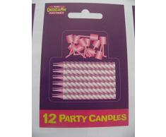 The Expression Factory AMZCA02 Bougie à paillettes pour gâteau Rose/blanc