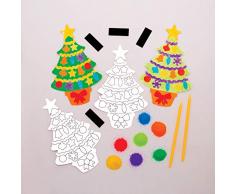 Baker Ross Kits daimants Sapin de Noël en Sable coloré (Paquet de 6) - Loisirs créatifs festifs