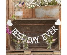 Ginger Ray CW-221 Guirlande rustique en bois Blanc