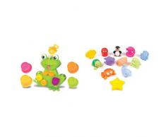 Ludi - 2246 - Coffret Grenouille - Jouets pour le Bain + Ludi - 2174 - 12 Aspergeurs - Mer - Jouets pour le bain