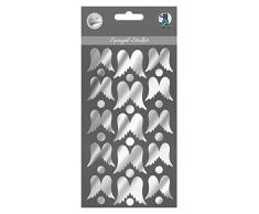 Ursus 75080007 Ailes dange 15 Autocollants Miroir Acrylique 2 Tailles différentes 2,9-3,5 cm, Argent