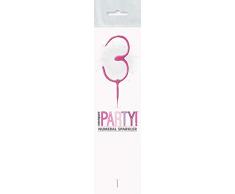 Unique Party- Bougie, 84083, Rose, 3 ans