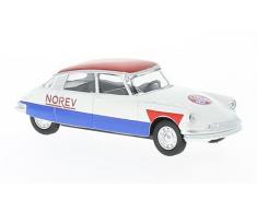 Norev - 310603 - Véhicule Miniature - Citroen DS 19 1958 - Cycliste, Blanc/Rouge/Bleu, Echelle 1/64