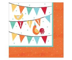 Amscan International 502172 Amscan Lot de 16 serviettes de table Motif barnyard