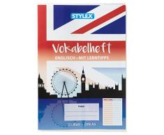 Stylex 40006 Cahier de vocabulaire en Anglais, DIN A5, avec Conseils dapprentissage et de grammage Multicolore