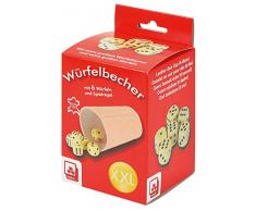 NSV - 6021 - Bol en Cuir avec 6 Cubes et Instructions dans Une boîte Pliante, Jeu de dés XXL