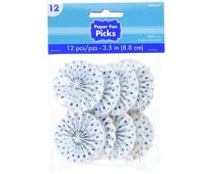 amscan 401005 Bleu Buffet Papier Ventilateur Picks